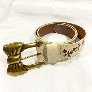 Betsy johnson coquette bow belt genuine leather belt size large